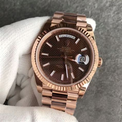 rose gold rolex brown face|rolex day date brown dial.